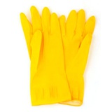 Перчатки хозяйственные латексные, размер M CleanLab, плотные, с внутренним  х/б напыление, жёлтый, 9052703