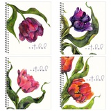 Тетрадь  96 л. клетка на гребне Beautiful Tulips, мелованный картон+софттач лак, шагреневый выборочный УФ-лак, 3201-96