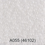 Бисер стеклянный GAMMA 50гр непрозрачный блестящий, белый, круглый 10/*2,3мм, 1-й сорт Чехия, A055 (46102)