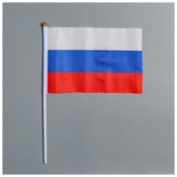 Флаг (14*21см), Россия, шток 30 см, полиэфирный шёлк  [2763498]