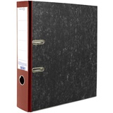 Папка-регистратор 75мм Attomex, мраморная картонная, металлическая окантовка, красный корешок, наварной карман с этикеткой  (разборная) 3090308