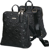Рюкзак подростковый "deVENTE" 31x27x12 см, матовая искусственная кожа с геометрической стежкой, 1 отделение, подклад с рисунком, черный, 7032843