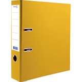 Папка-регистратор 75мм Attomex, PVC c металлической окантовкой нижней кромки, наварной карман с этикеткой, желтая, собранная 3093813
