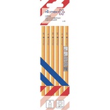 Набор чернографитных карандашей  Attomex 06 шт в наб.  2B-2H диаметр грифеля 1,85 мм, шестигранный в пластиковом блистере, желтый корпус,  [5030400]