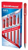 Ручка гелевая 0,5мм красная ERICH KRAUSE "G-SOFT", корпус прорезенненый, ЕК39432