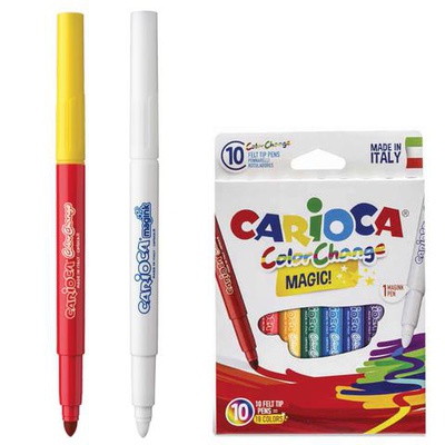 Фломастеры магические Carioca "Color Change", 9цв+1преобразователь, к/уп. 42737,  [231842]
