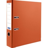 Папка-регистратор 75мм Attomex, PVC c металлической окантовкой нижней кромки, наварной карман с этикеткой, оранжевая, собранная 3093814