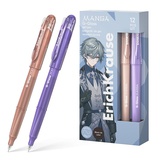 Ручка гелевая 0,5мм черный ErichKrause G-Glass Stick Manga, трехгранный корпус, одноразовая, игольчатый стержень, в ассортименте [ЕК61306]