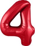 Шар воздушный фольгированный Цифра 4, 40" 102см, цвет красный, металлик SLIM 756300
