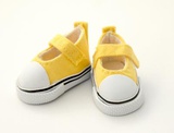 Кеды-туфли на 1-й липучке для кукол, из ткани 5,0см, (желтый) 25255