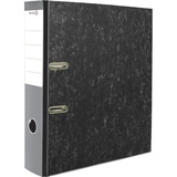 Папка-регистратор 75мм Attomex, мраморная картонная c металлической окантовкой нижней кромки, с этикеткой для надписей, черная, 3090405