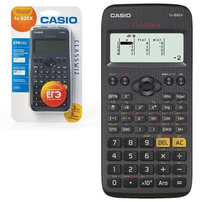 Калькулятор инженерный CASIO FX-82EX-S-ET-V, 274 функции, батарея, сертифицирован для ЕГЭ, 166*77мм, 250396