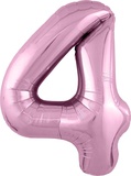 Шар воздушный фольгированный Цифра 4, 40" 102см, цвет фламинго SLIM 755389