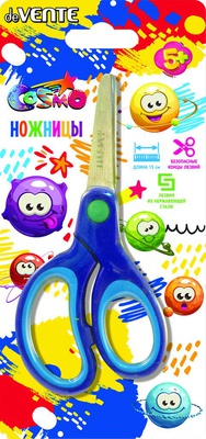Ножницы детские 13 см, deVENTE Cosmo, с закругленными лезвиями, прорезиненными ручками, в картонном блистере 8010303