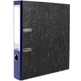 Папка-регистратор 50мм Attomex, мраморная картонная, корешок из PVC, наварной карман с этикеткой, металлическая окантовка, синий корешок (разборная), 3090301