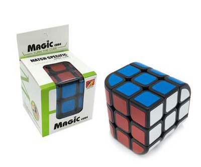 Кубик-Головоломка CE-119 3*3 грань 5см, черная основа, изогнутые углы, матовый, в картонной коробке, CE-119