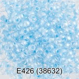 Бисер стеклянный GAMMA 5гр кристально-прозрачный с цветным отверстием, блестящий, светло-голубой, круглый 10/*2,3мм, 1-й сорт Чехия, Е426 (38632)