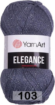 Пряжа YarnArt Elegance 50г/130м (88% хлопок, 12% металлик) 103 темно-серый