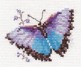 Набор для вышивания Алиса Яркие бабочки. Голубая. 8х6см [0-149]