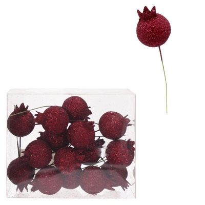 Декоративный элемент Ягоды с блестками, 3 см, 15шт. [261770]