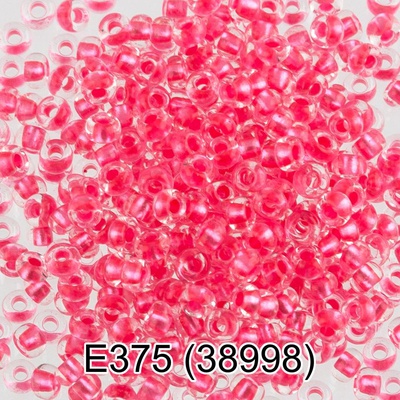 Бисер стеклянный GAMMA 5гр прозрачный с перламутровым отверстием, розовый, круглый 10/*2,3мм, 1-й сорт Чехия, Е375 (38998)