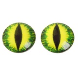 Глазки на клеевой основе, набор 2 шт, размер: 1,8 см, зеленый, Кошка [4493826]