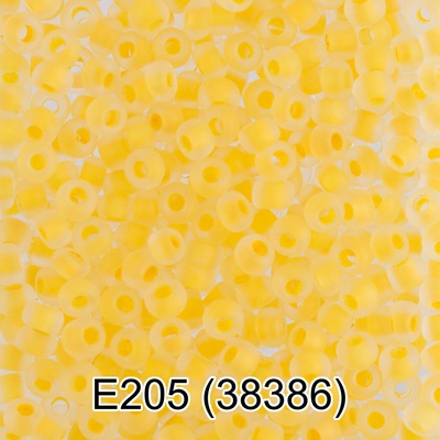 Бисер стеклянный GAMMA 5гр прозрачный матовый с цветным отверстием, желтый, круглый 10/*2,3мм, 1-й сорт Чехия, Е205 (38386)
