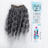 Волосы - тресс для кукол "Волны" длина волос 25 см, ширина 100 см, №LSA003 3588572 ( графит, седой )