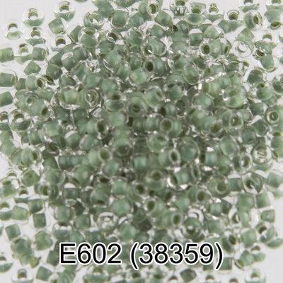 Бисер стеклянный GAMMA 5гр прозрачный с цветным отверстием, зеленый, круглый 10/*2,3мм, 1-й сорт Чехия, Е602 (38359)