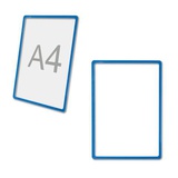 Рамка-POS для ценников, рекламы и объявлений, А4 синяя (без экрана)  290250