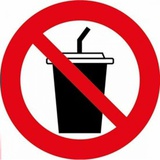 Информационная наклейка "Запрещено с напитками", 10х10 см Миленд,  [9-82-0006]