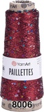 Пряжа YarnArt PAILLETTES  50г/800м (75% металлизированный полиэстер, 25% пайетки), вишня 8006