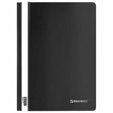 Папка-скоросшиватель пластик.А4 180мкм, BR черный (до 100л.), с прозрачным верхним листом,  220382     