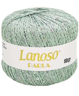 Пряжа Lanoso PARLA 25г/217м (75% люрекс 25% пайетки),  ментол с разноцветными пайетками, 1951