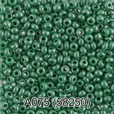 Бисер стеклянный GAMMA 5гр непрозрачный блестящий, зеленый, круглый 10/*2,3мм, 1-й сорт Чехия, A075 (58250)