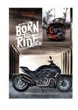 Записная книжка А6 48л. клетка Черный мотоцикл, 7БЦ, твердый переплет, цветная мелованная обложка, глянцевая ламинация, К48-5579