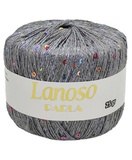 Пряжа Lanoso PARLA 25г/217м (75% люрекс 25% пайетки),  темно-серый с разноцветными пайетками, 5200