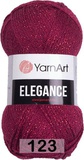 Пряжа YarnArt Elegance 50г/130м (88% хлопок, 12% металлик) 123 фуксия