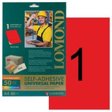 Бумага Lomond, 20110005, самоклеящаяся, универсальная, красная, неделенная,  А4, 50 л.,80 г/м2