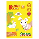 Белый картон мелованный А4 (209*296мм) 10л, "Каляка-Маляка", 200 г/м2,  в папке, КБМКМ10