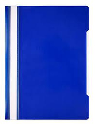Папка-скоросшиватель пластик.А4 Бюрократ синий (до 100л.), с прозрачным верхним листом, PS20BLUE [816295]