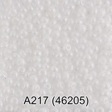 Бисер стеклянный GAMMA 5гр непрозрачный радужный, белый меланж, круглый 10/*2,3мм, 1-й сорт Чехия, A217 (46205)