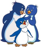 Плакат вырубной А3 Союзмультфильм. Пингвиненок Лоло с семьей, блестки, Ф2-012182