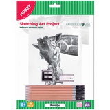 Набор для рисования скетча Greenwich Line "Жирафы", A4, карандаши, ластик, точилка, картон 249597