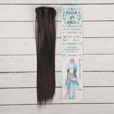 Волосы - тресс для кукол "Прямые" длина волос 25 см, ширина 100 см, цвет № 3 2294925   