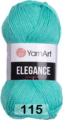 Пряжа YarnArt Elegance 50г/130м (88% хлопок, 12% металлик) 115 ментол