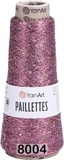 Пряжа YarnArt PAILLETTES  50г/800м (75% металлизированный полиэстер, 25% пайетки), брусника 8004