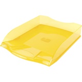 Лоток для бумаг горизонтальный пластик А4 deVENTE Air, полупрозрачный желтый, 3042509