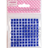 Стразы самоклеящиеся акрил deVENTE. Square 100шт. 6 мм, синий, на карточке, в пластиковом пакете с блистерным подвесом [8002188]