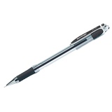 Ручка шариковая 0,4мм черная Berlingo I-10, резиновый грип, металлический наконечник, прозрачный корпус, 133529